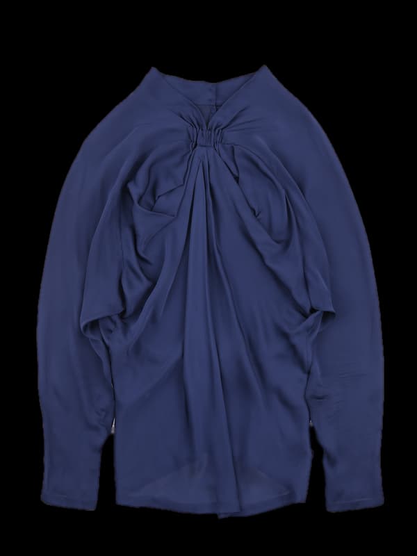 실크 셔링 블라우스 