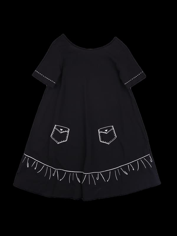 무늬 반팔 원피스 