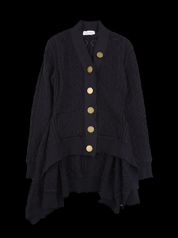 금장 포인트 긴팔 가디건