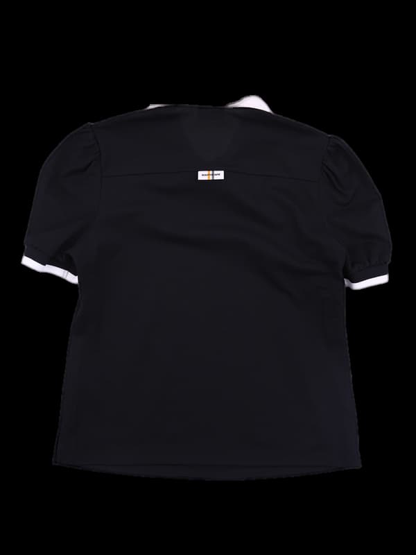 배색 반집업 카라  반팔