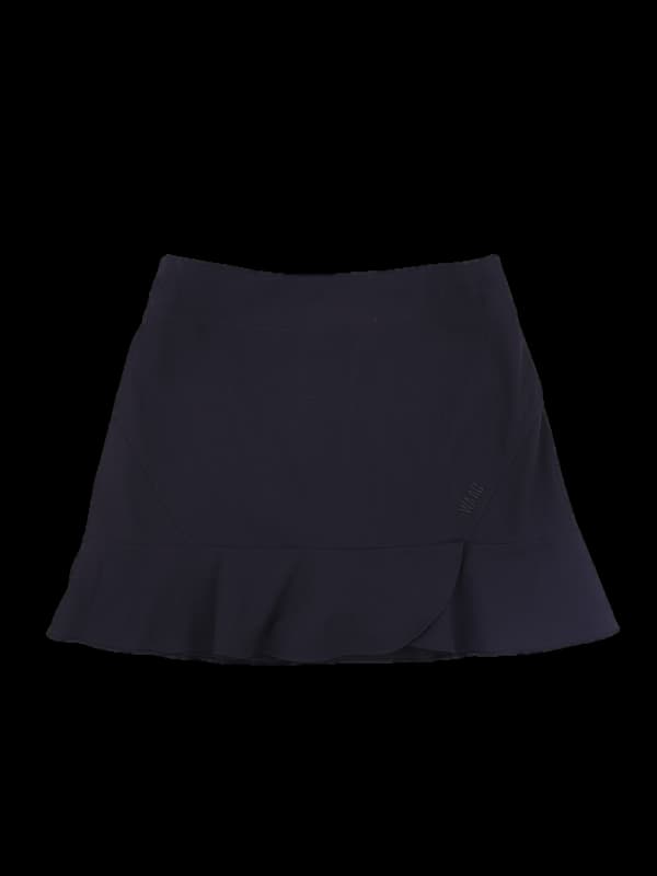 로고 골지 플레어 스커트 