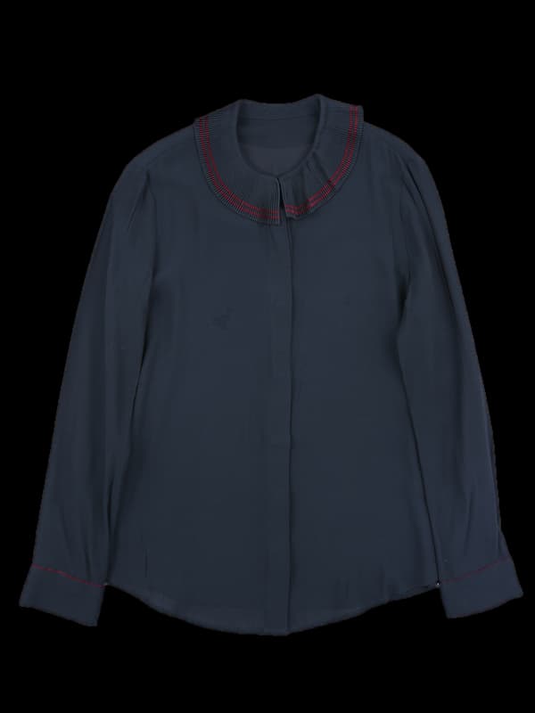 레이온 카라 블라우스 