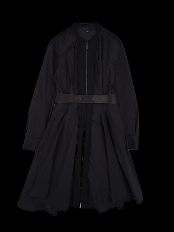 나일론 벨티드 롱 집업