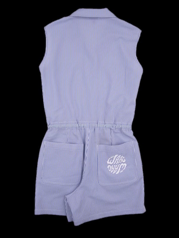 투포켓 스트라이프 점프수트