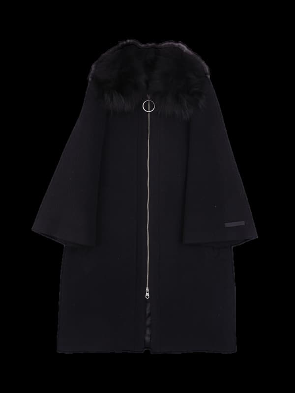 여우털 울 코트