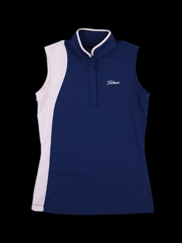 단추 민소매 탑