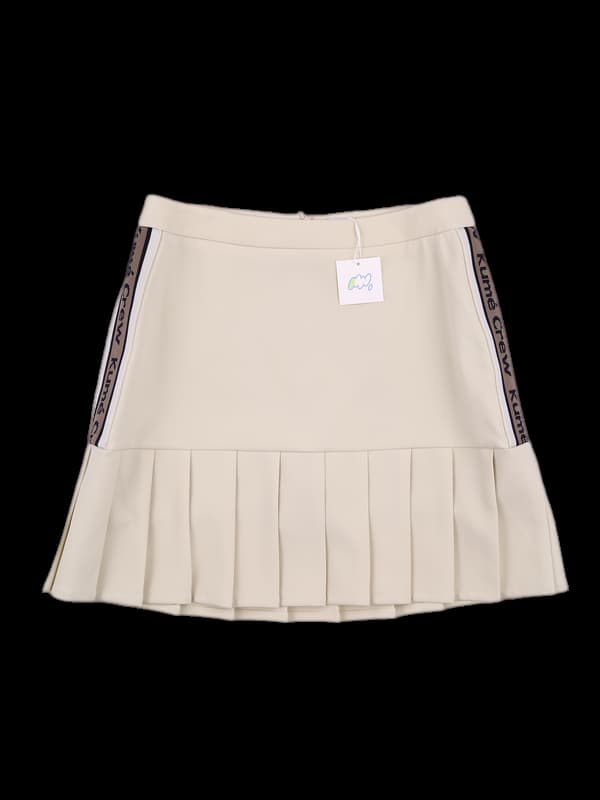 [새상품] 사이드 로고  주름 스커트