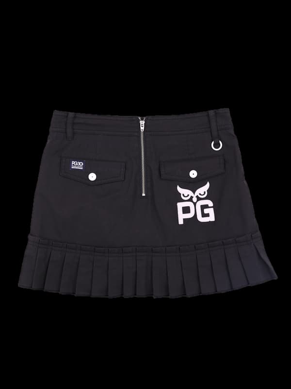 프릴 사선 단추 스커트