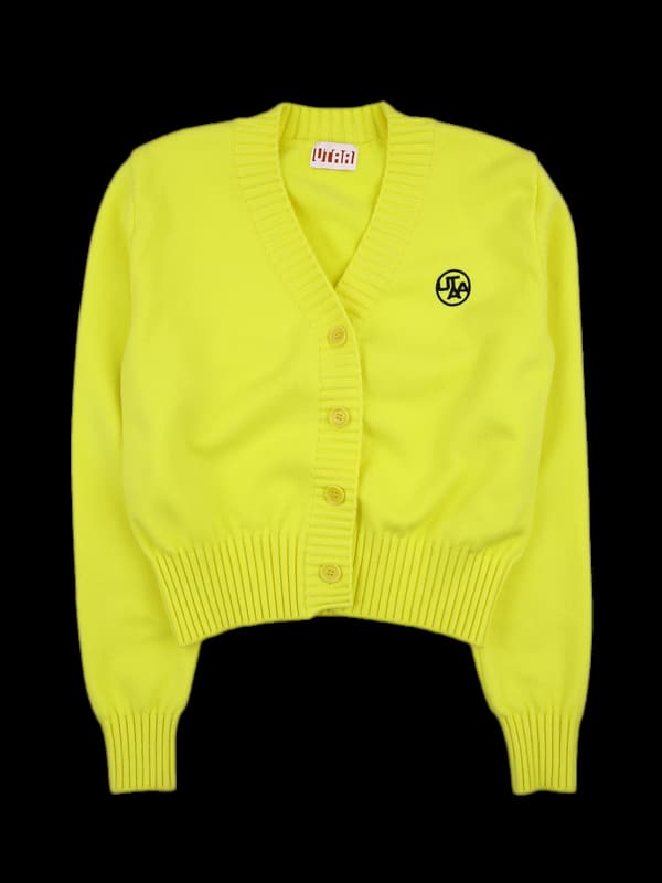 로고 브이넥 가디건