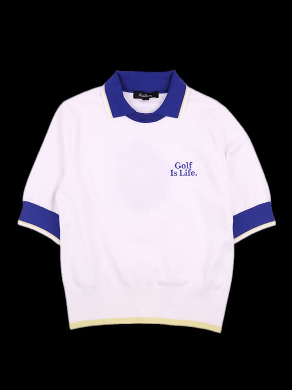 배색 카라 반팔니트