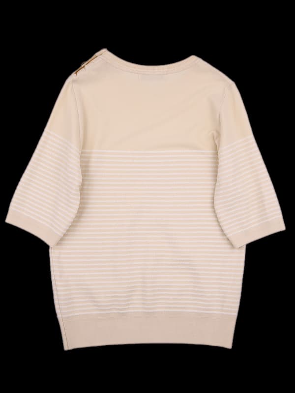 스트라이프 니트반팔