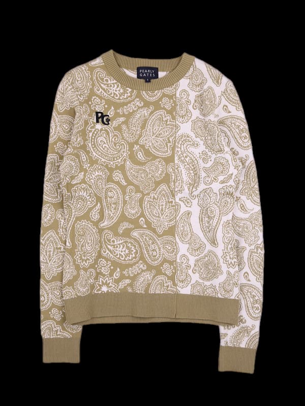 패턴 라운드 니트