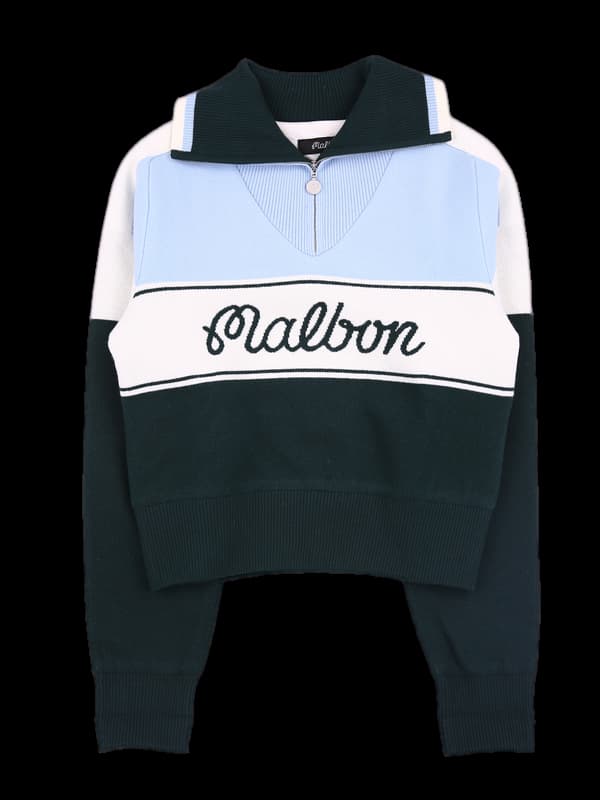 방풍 반집업 니트