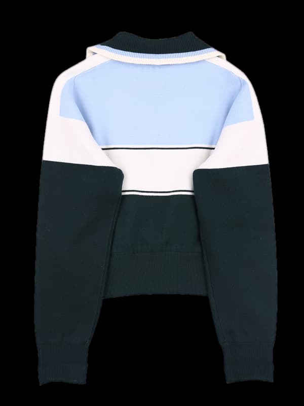 방풍 반집업 니트