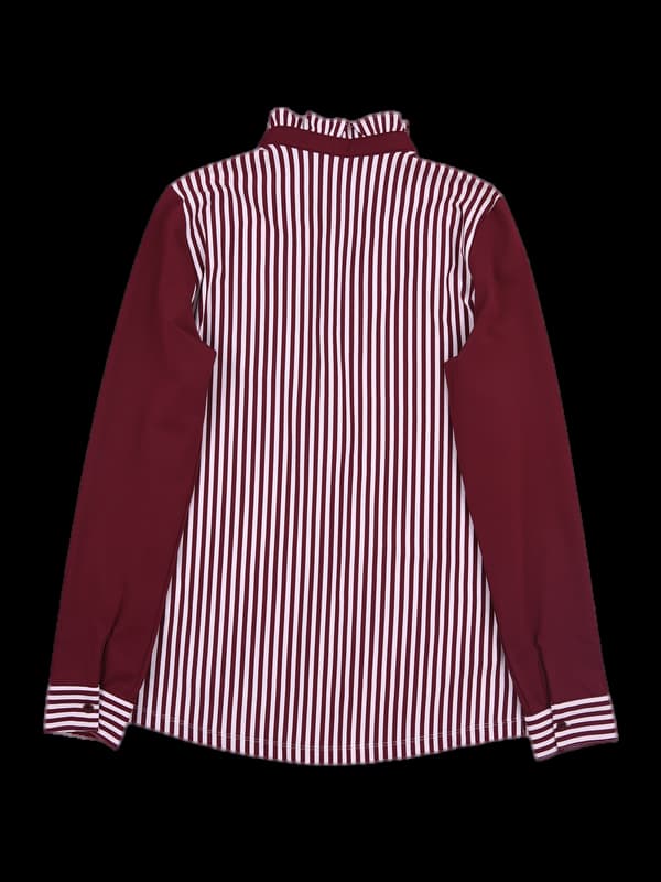 프릴 스트라이프 카라긴팔