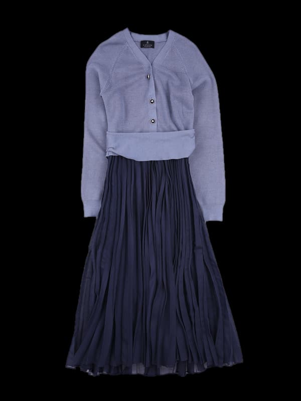 니트 플리츠 원피스