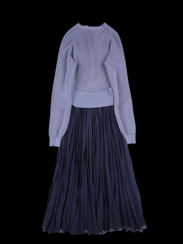 니트 플리츠 원피스