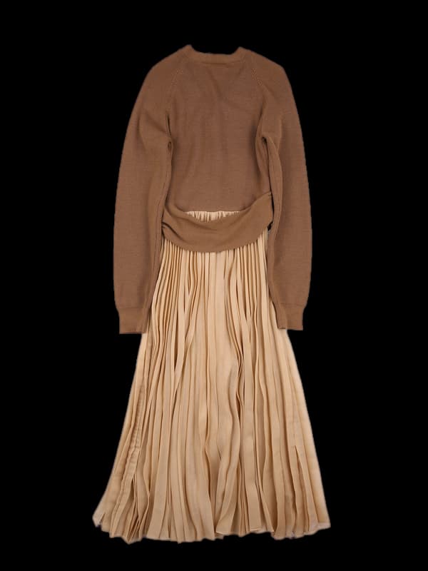 니트 플리츠 원피스