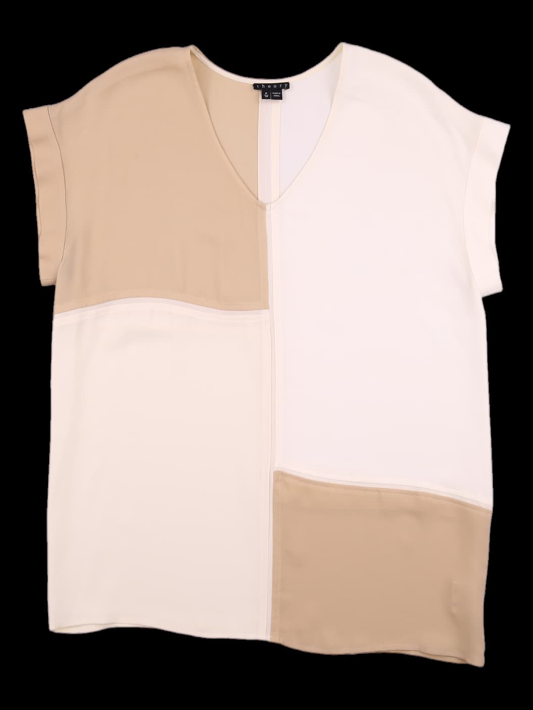 브이넥 실크블라우스