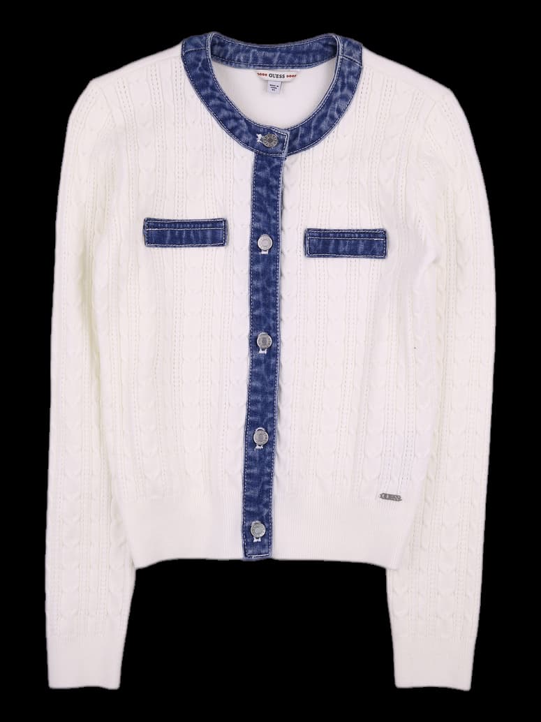 꽈배기 데님 가디건