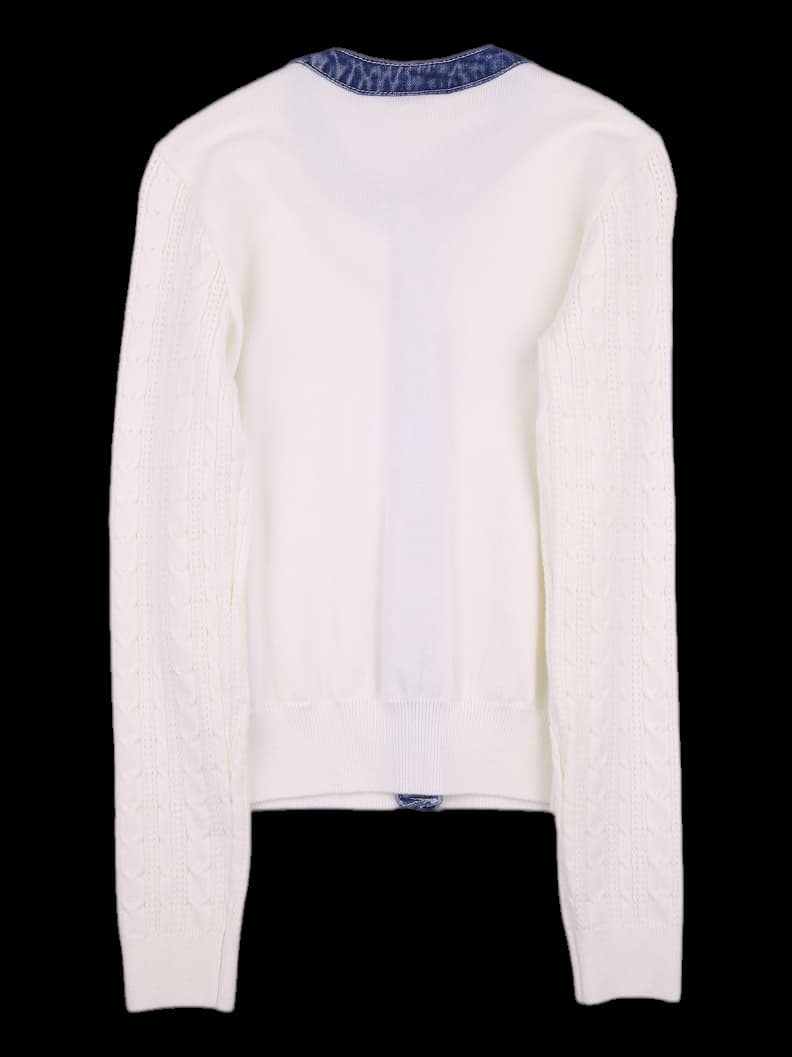 꽈배기 데님 가디건