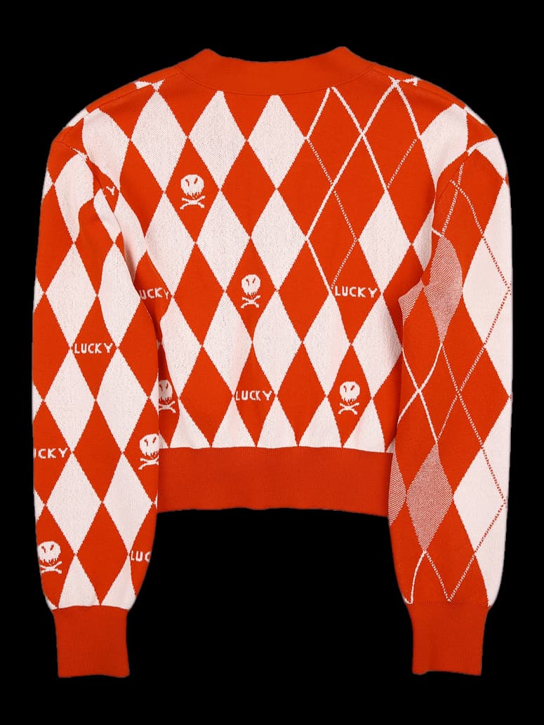 아가일 크롭 가디건