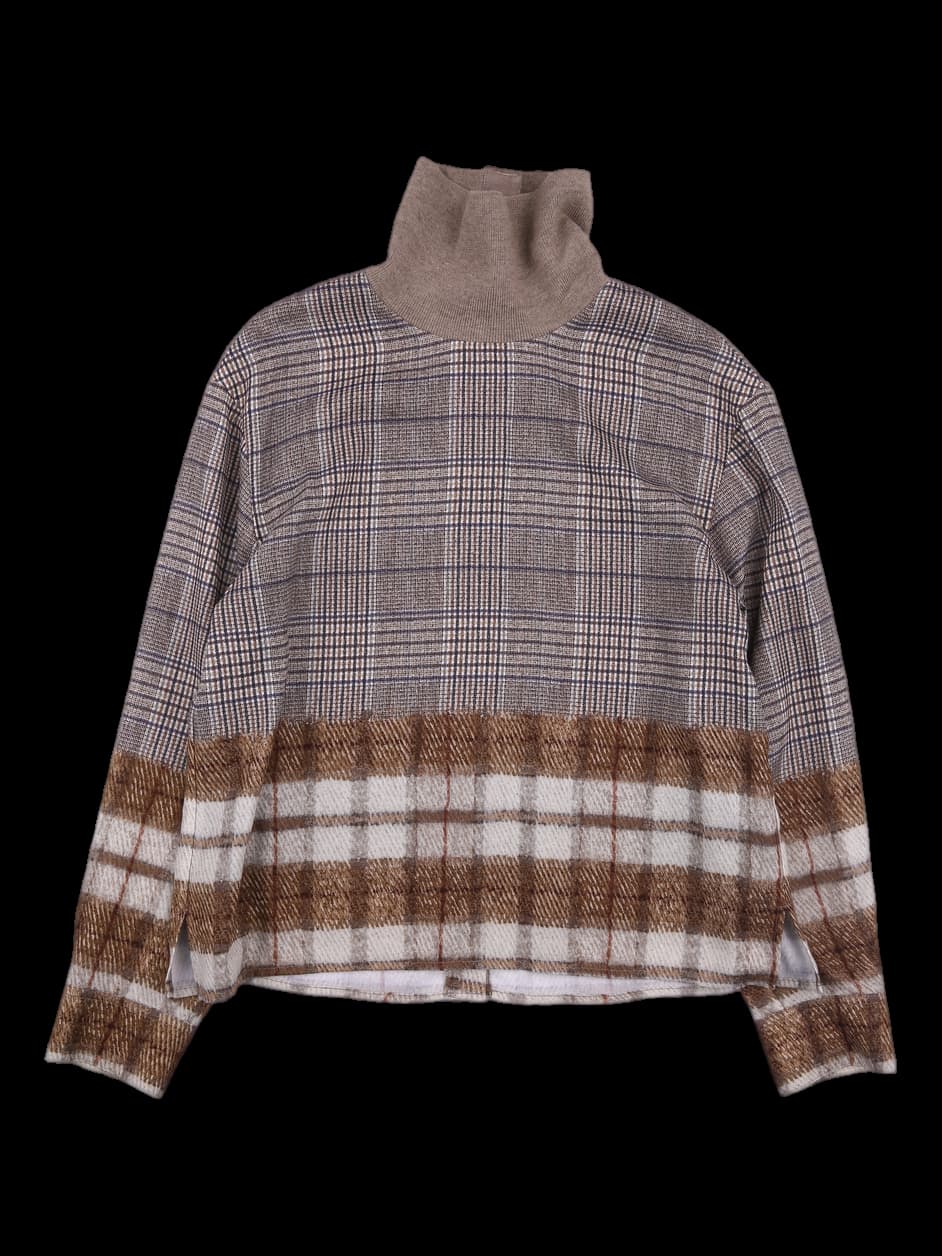 체크 니트 셔츠