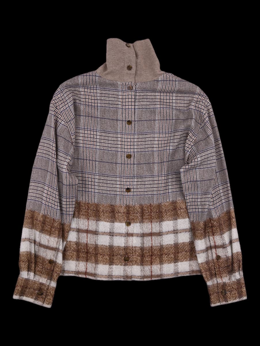 체크 니트 셔츠