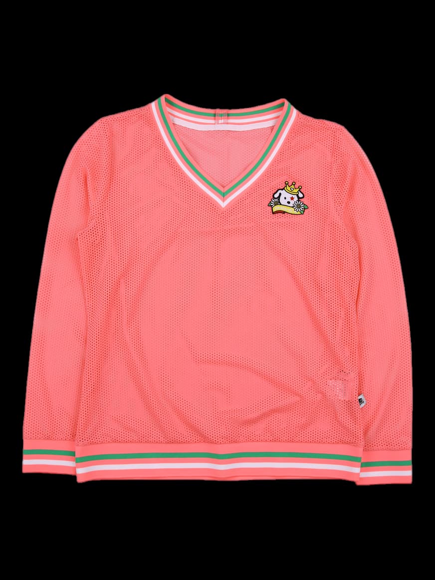 펀칭 브이넥 티셔츠