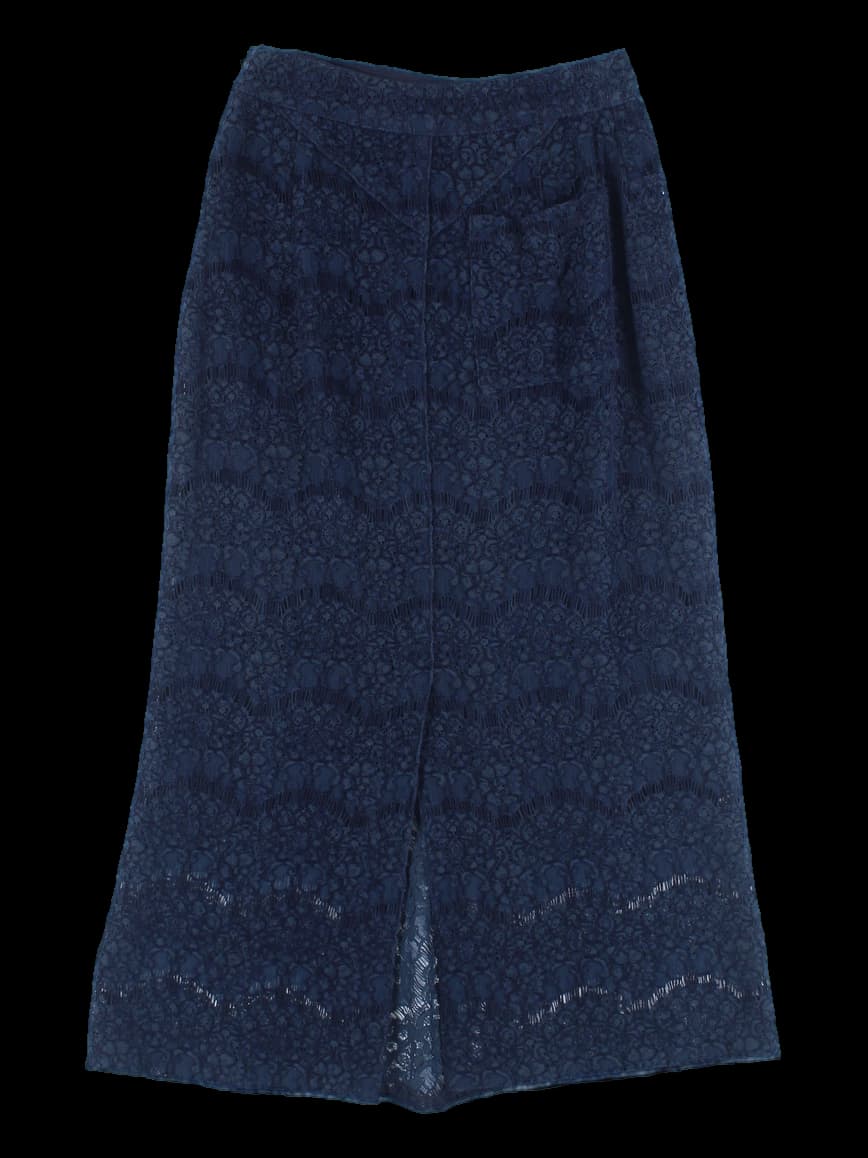 레이스 미디 스커트