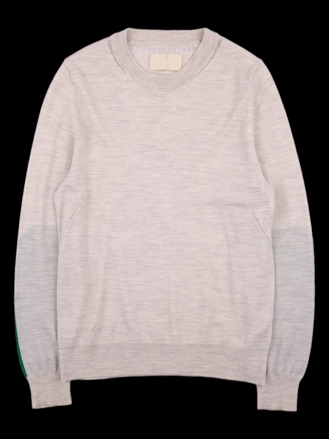 소매 배색 긴팔 니트