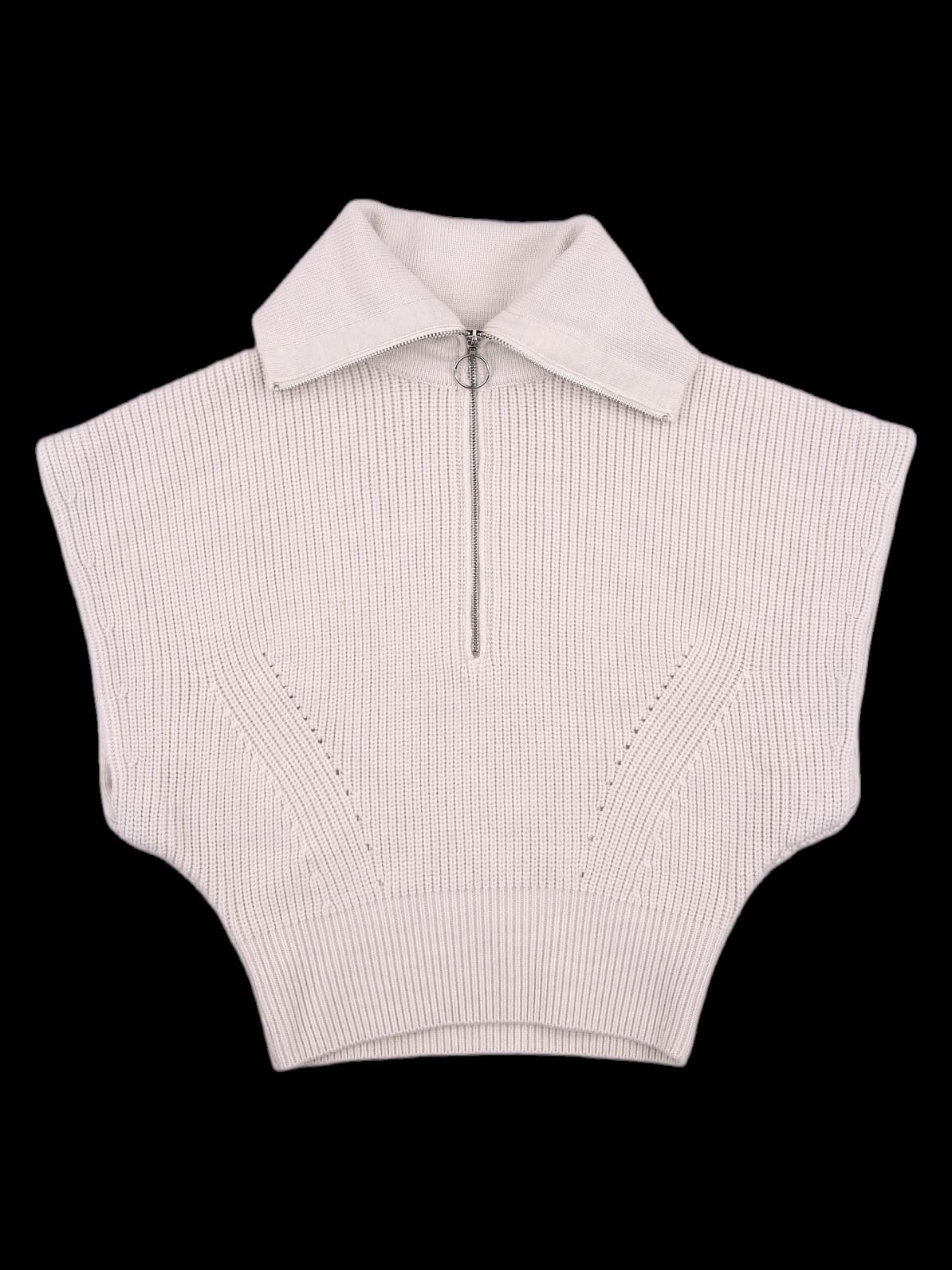 하프집업 민소매 니트