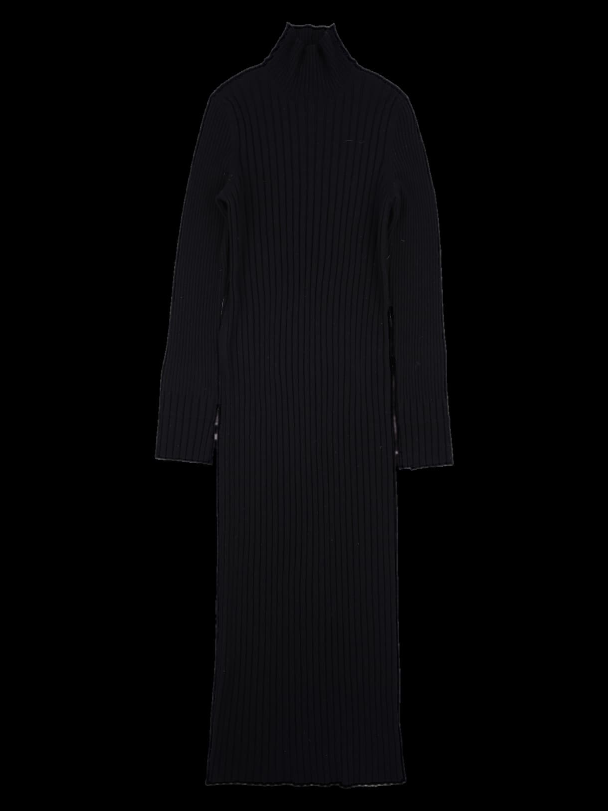 하이넥 니트 롱 원피스