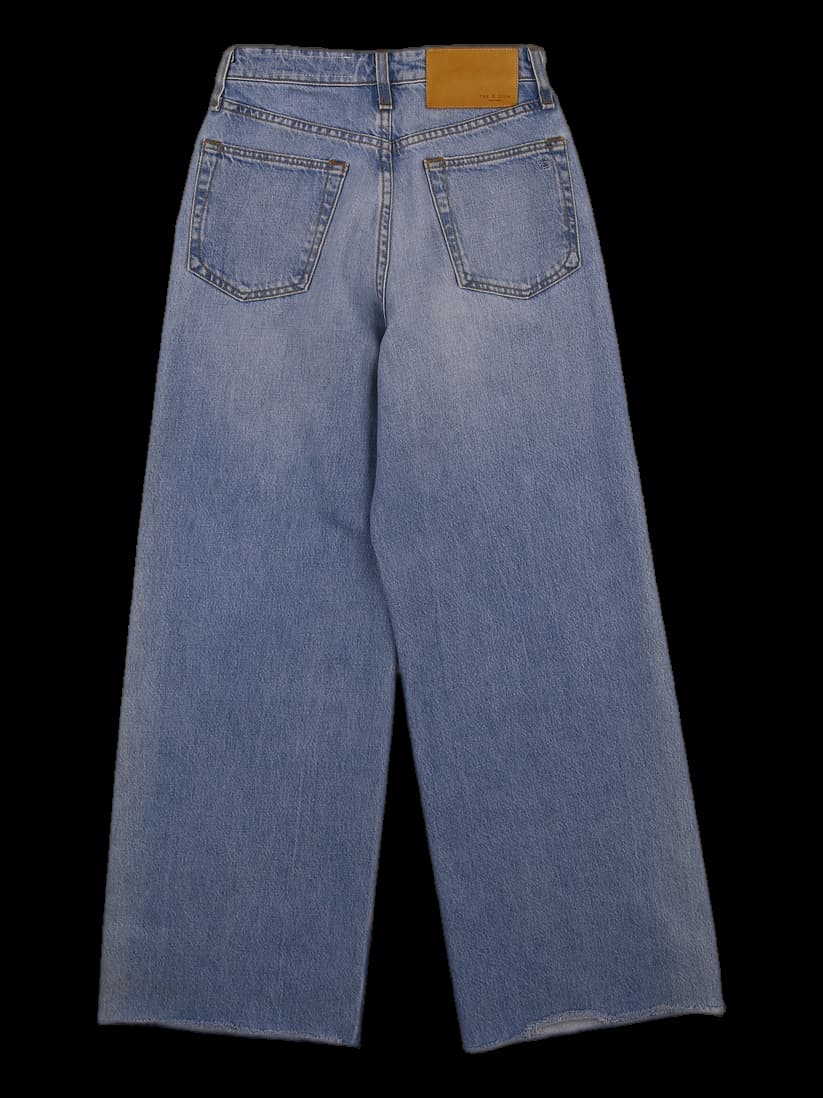 와이드 데님 롱 팬츠