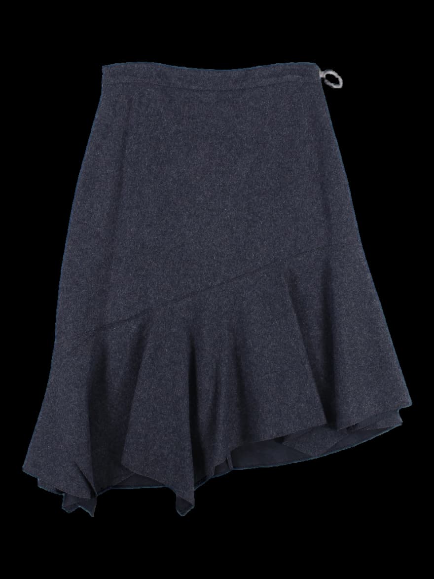 언밸런스 미디 스커트