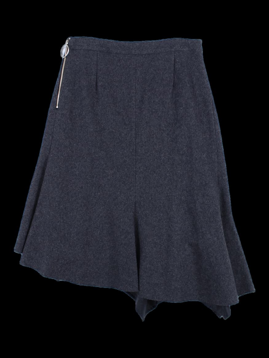 언밸런스 미디 스커트