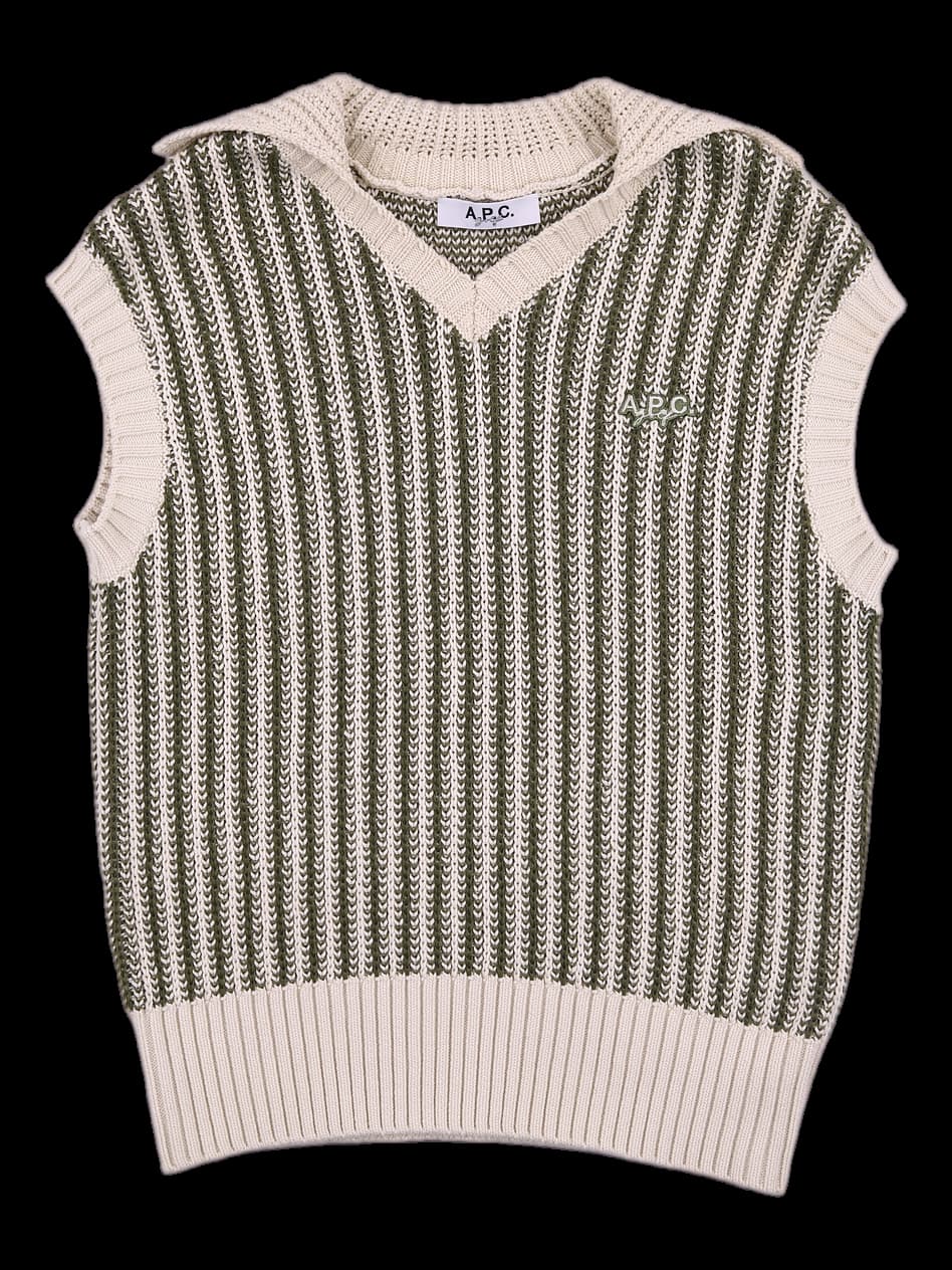 브이넥 니트 베스트