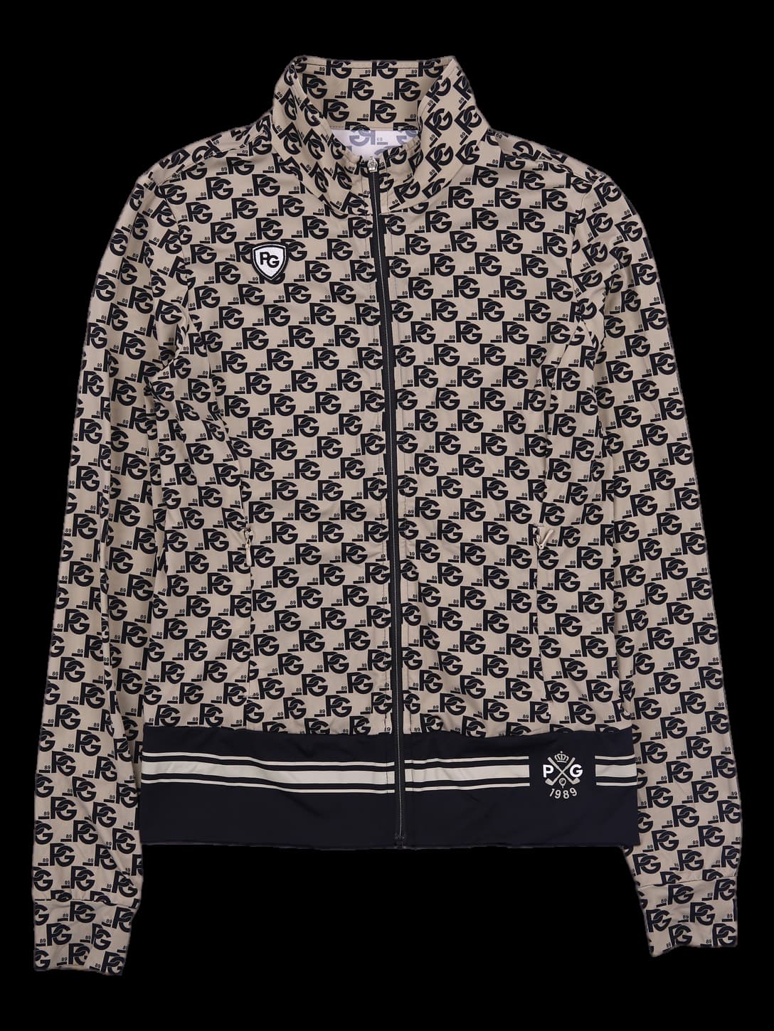 로고 패턴 긴팔 집업