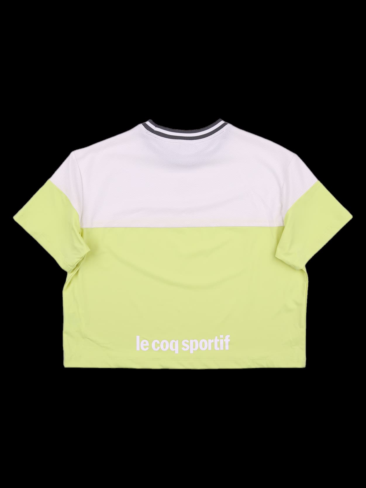 크롭 배색 반팔티