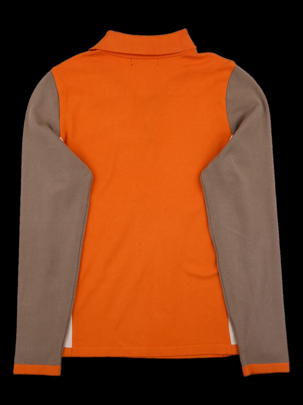 배색 긴팔 카라 니트