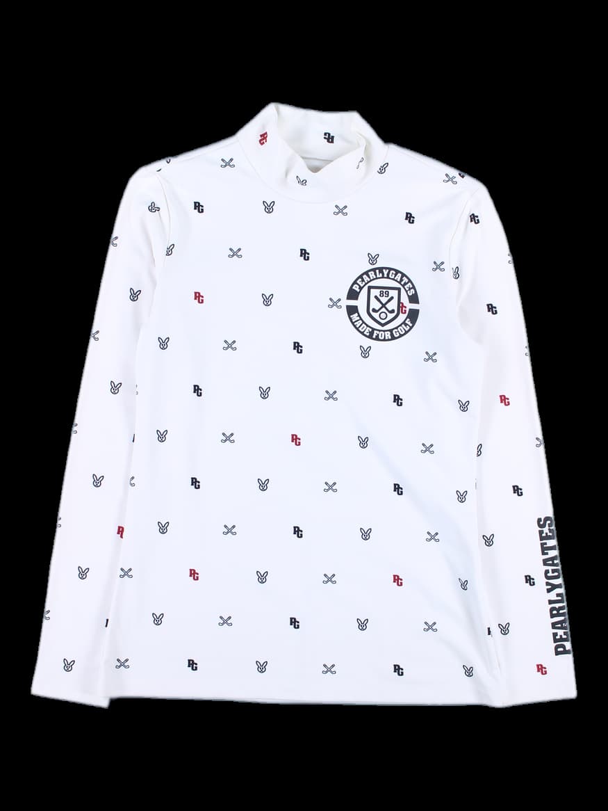 하이넥 패턴 긴팔 티셔츠