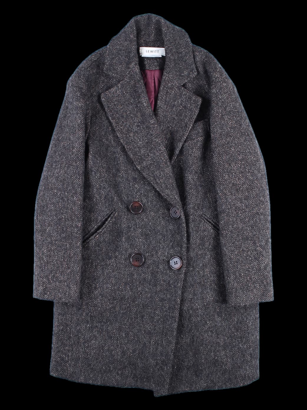 빅 버튼 긴팔 코트