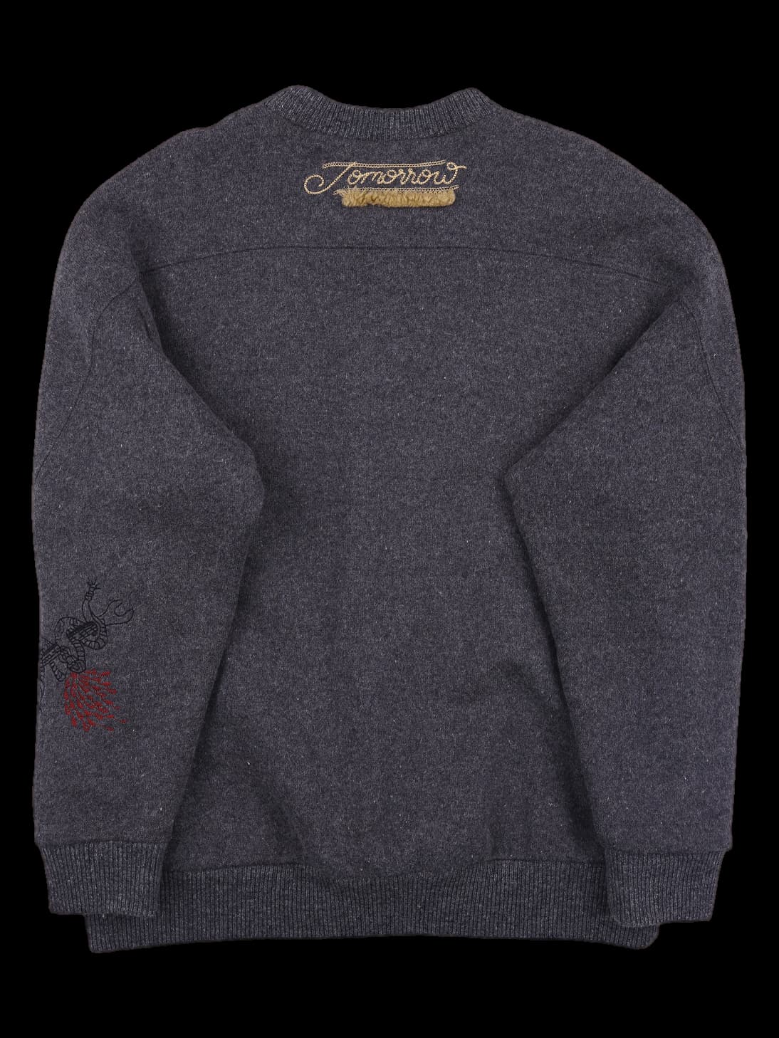 자수 포인트 방풍 니트