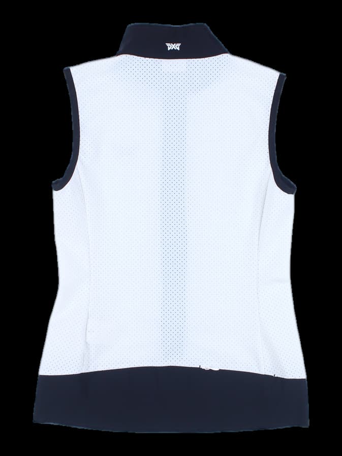 펀칭 민소매 집업