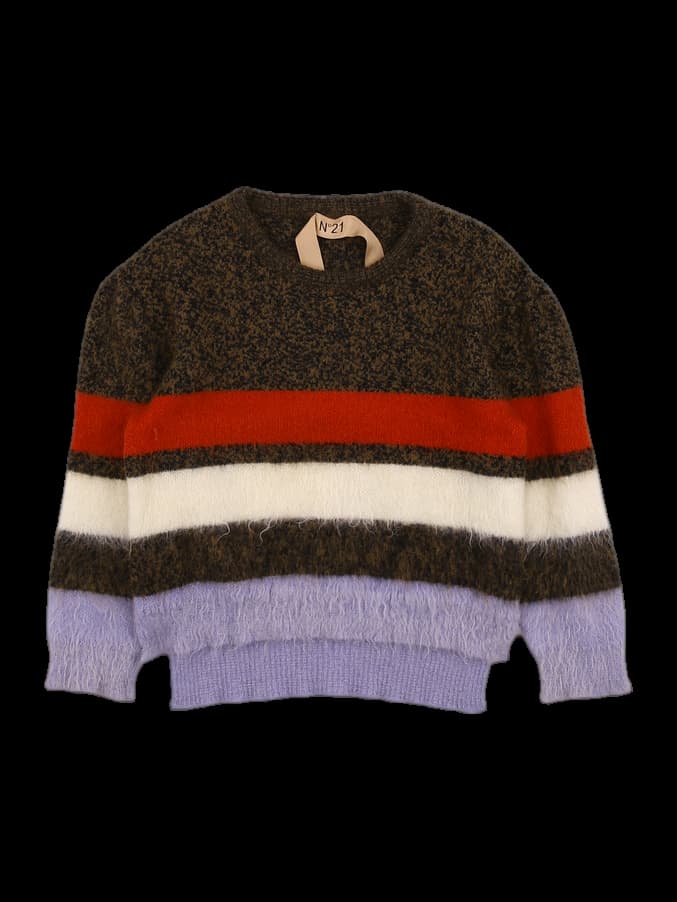 스트라이프 긴팔 니트