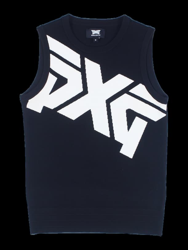 로고 포인트 민소매 니트