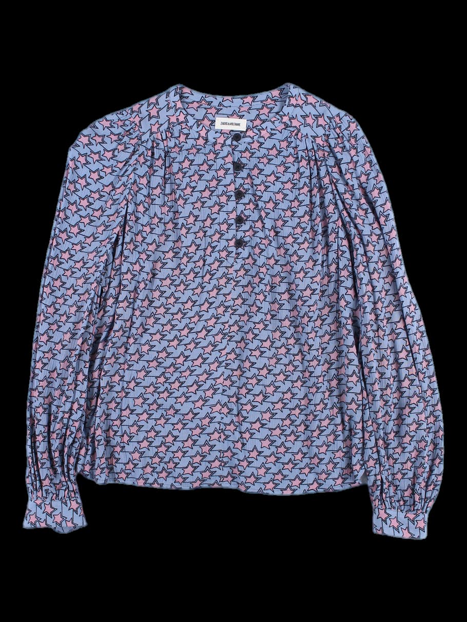 별 프린트 블라우스