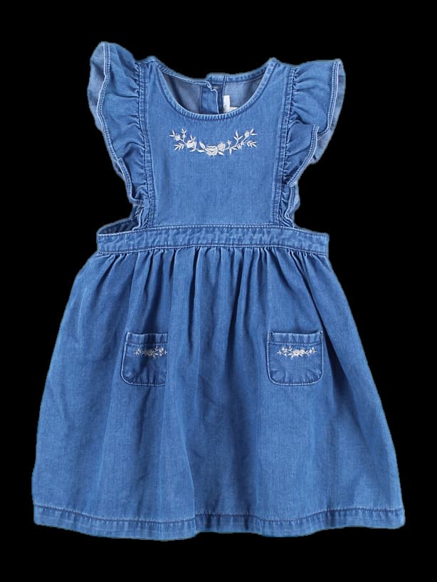 [키즈] 자수 데님 원피스