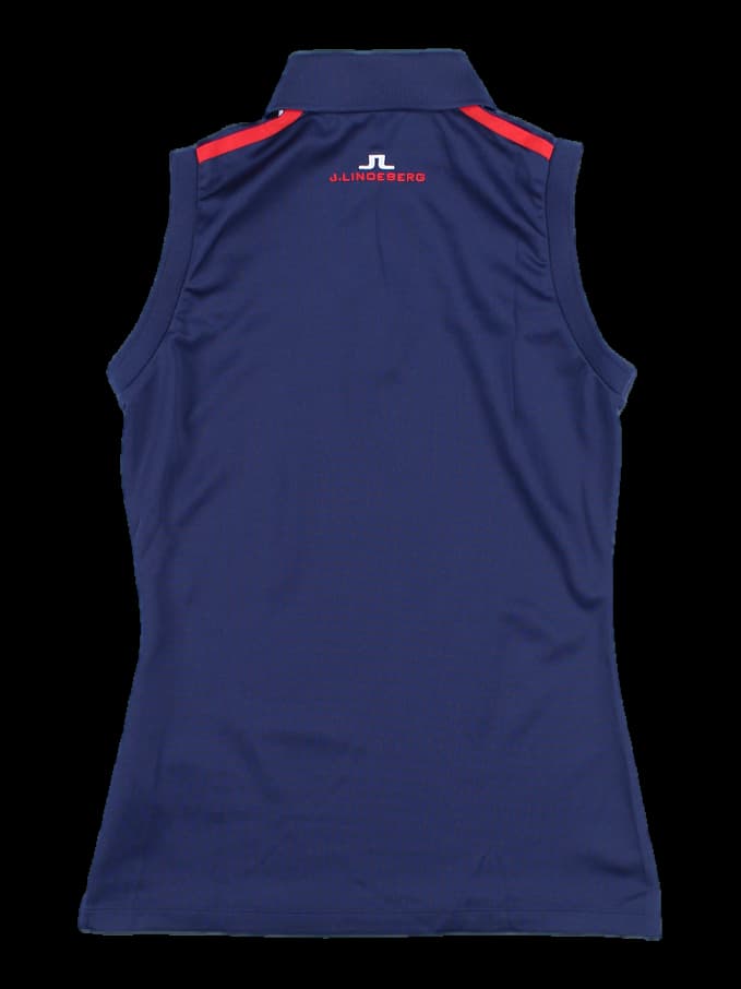 버튼 민소매 카라티