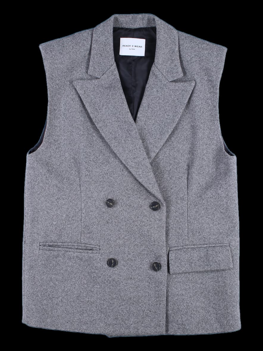 [남성] 버튼 민소매 자켓